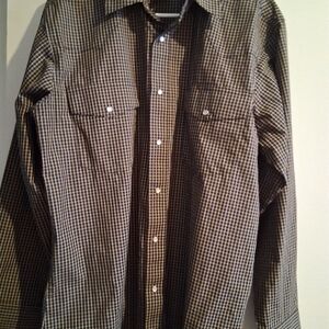 Wrangler Men's Brown Plaid Western Long Sleeve  Shirt